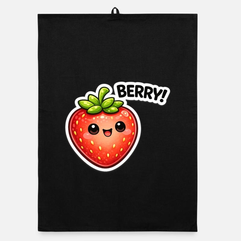 Berry Stickers Kawaii Style Organic dish towel