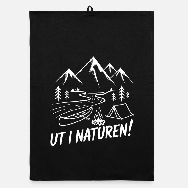 Mountain hiking Camping Motif Organic dish towel