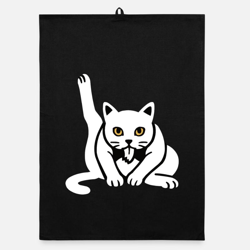 Drôle de chat chats chat amoureux chaton Torchon bio