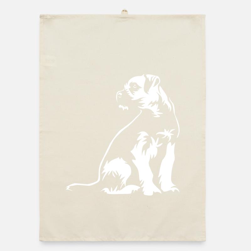 Border Terrier « Édition noire » Torchon bio