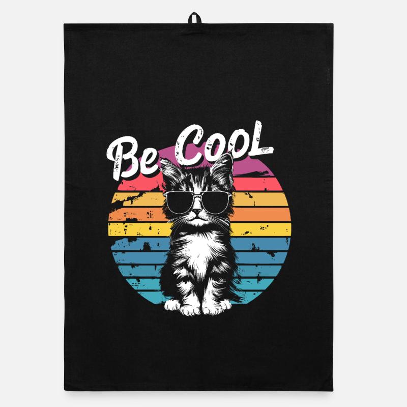 Be Cool Retro-Katzen-Sonnenbrille Organic Geschirrtuch