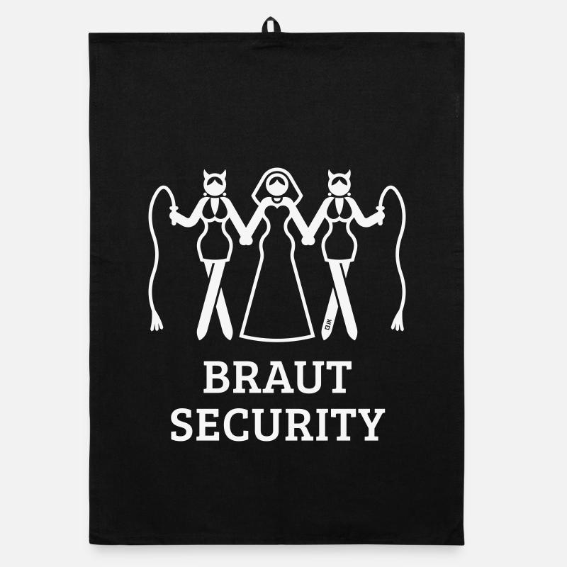 Braut Security (JGA Polterabend Peitsche / White) Organic Geschirrtuch