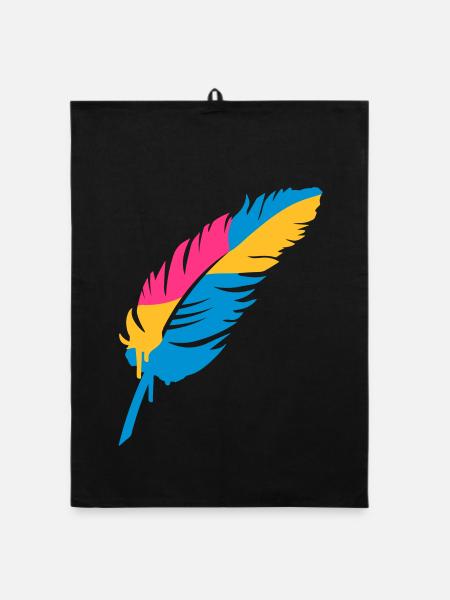 A colorful feather - Organic dish towel - black - Front