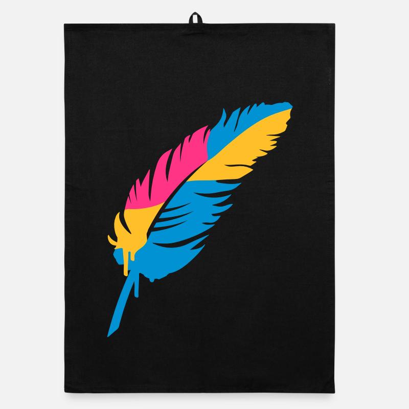 Une plume colorée Torchon bio