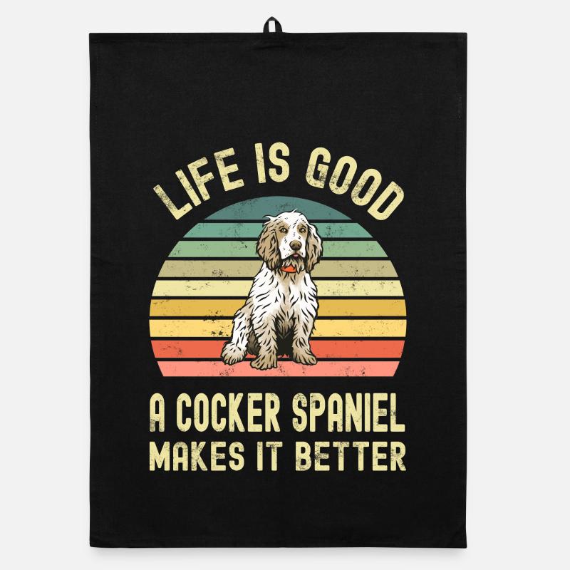 Hund Cocker Spaniel Organic Geschirrtuch