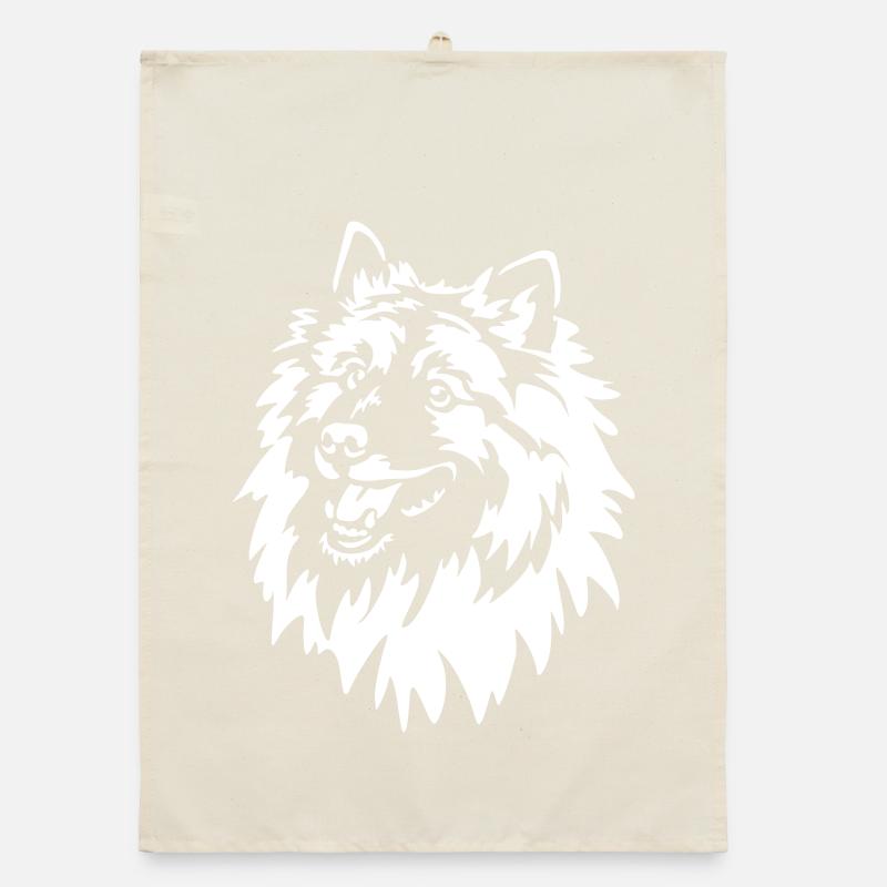 Wolfsspitz Kopf "Black Edition" Organic Geschirrtuch