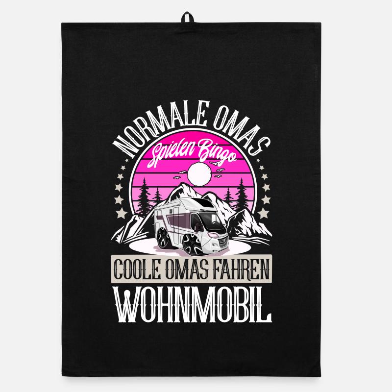 Camping Camper Campen Oma Organic Geschirrtuch