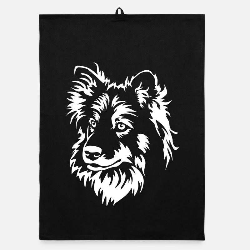 Finnischer Lapphund Kopf "Black Edition" Organic Geschirrtuch