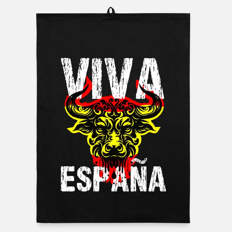 Viva Espana Lang lebe Spanien Torro Fan Design Organic Geschirrtuch