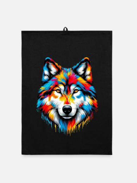 Loup - Torchon bio - noir - Devant