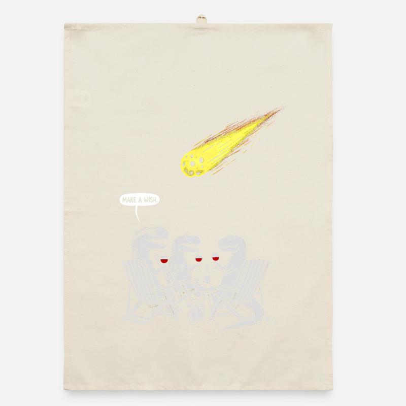 Dinosaurier Dinner Party mit schießendem Kometen Organic Geschirrtuch