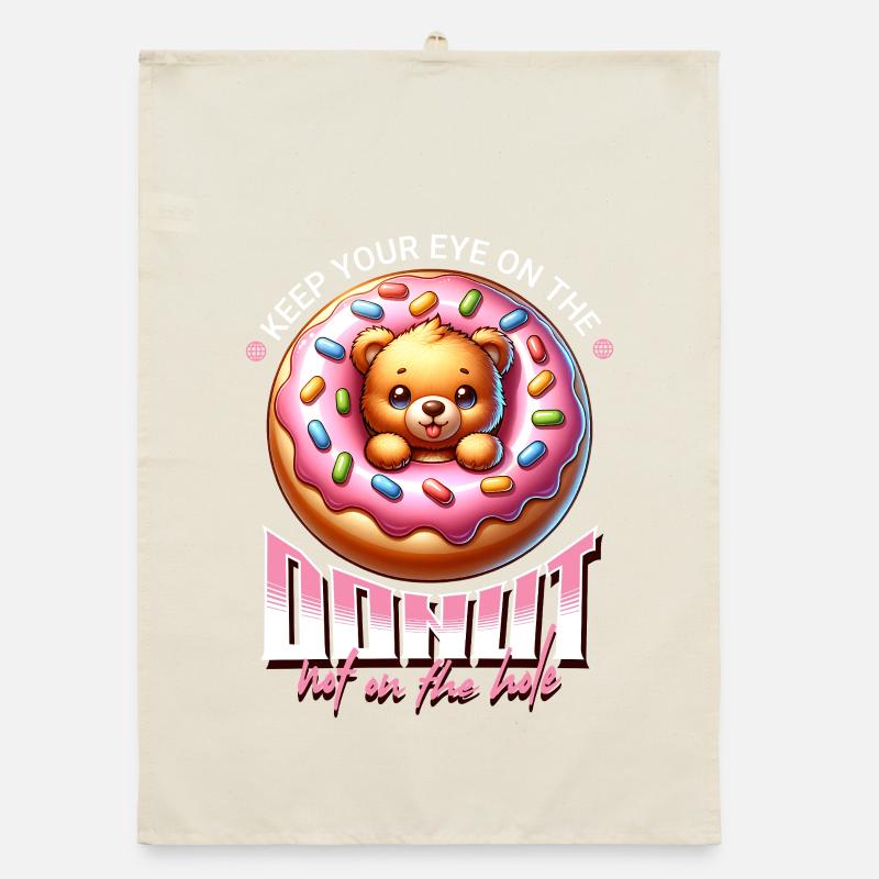Donut bear motif with icing Organic dish towel