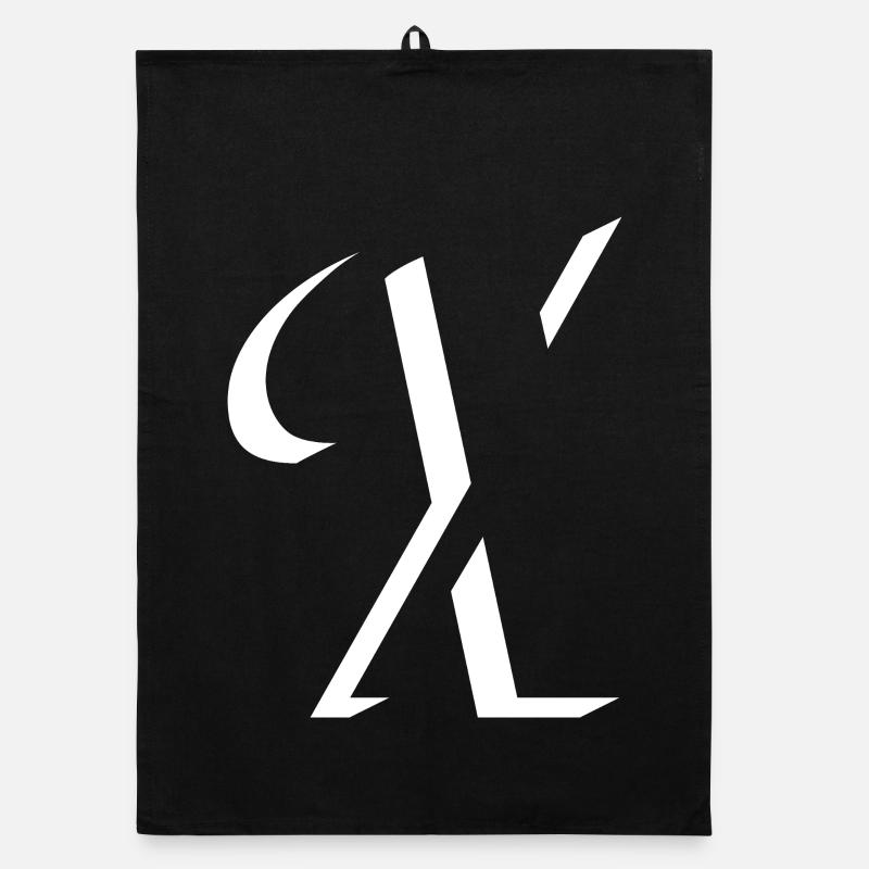 Abstract Letter Geometry Pattern in Black and White Organic dish towel