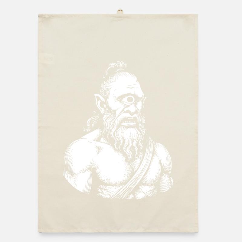 Mythical Cyclops Warrior Illustration Organic dish towel
