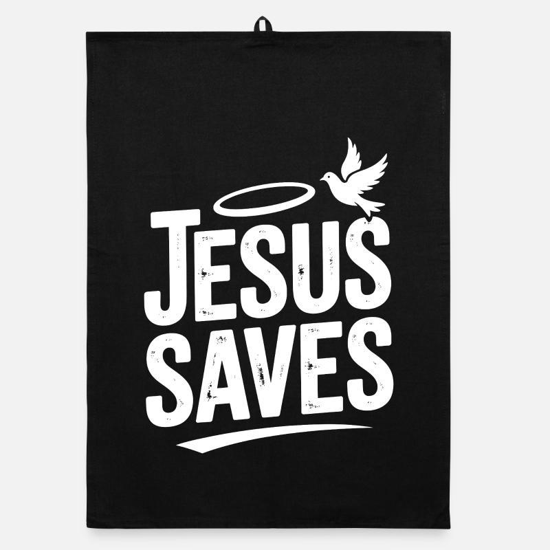 Jesus rettet Organic Geschirrtuch
