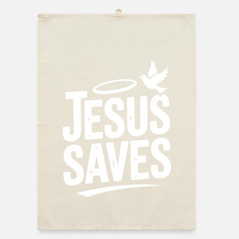 Jesus rettet Organic Geschirrtuch
