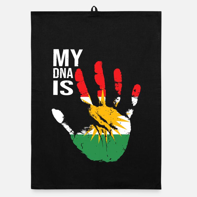 Kurdistan Kurds Hand Design with Flag Organic dish towel