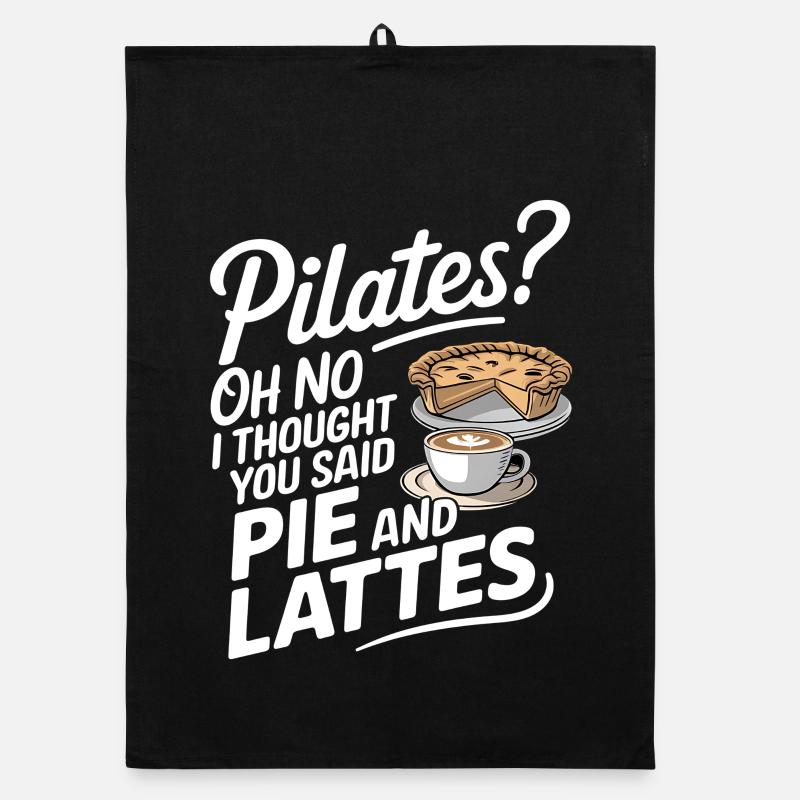Conception de tarte et de latte humour Torchon bio