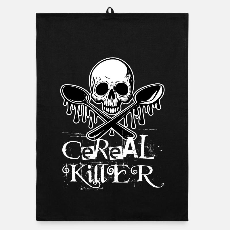 Skull Cereal Killer Organic dish towel