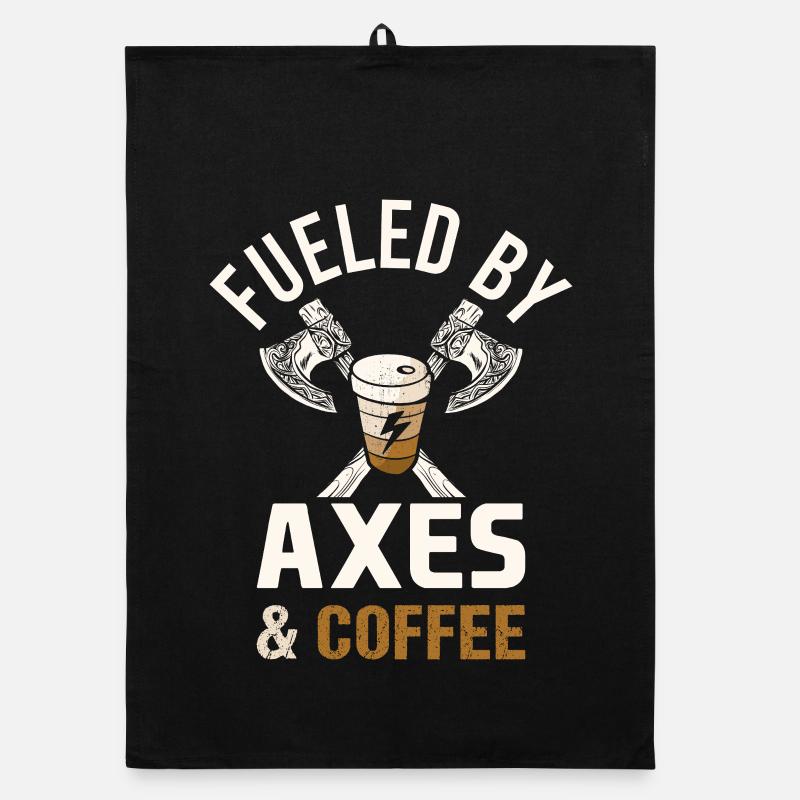 Viking Mythology Valhalla Warrior Axe Sayings Organic dish towel