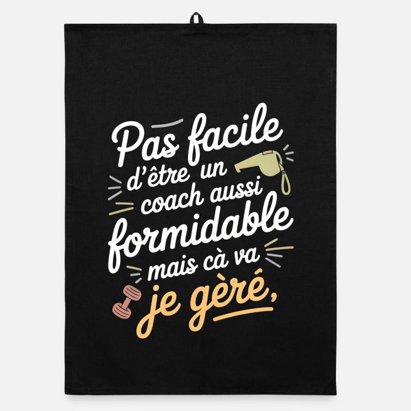 Coach formidable – Citation douce & humour Torchon bio