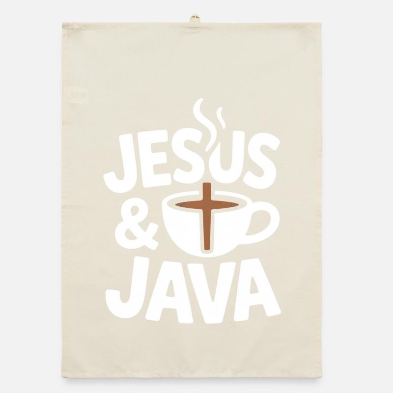 Jesus and coffee for coffee lovers Organic dish towel
