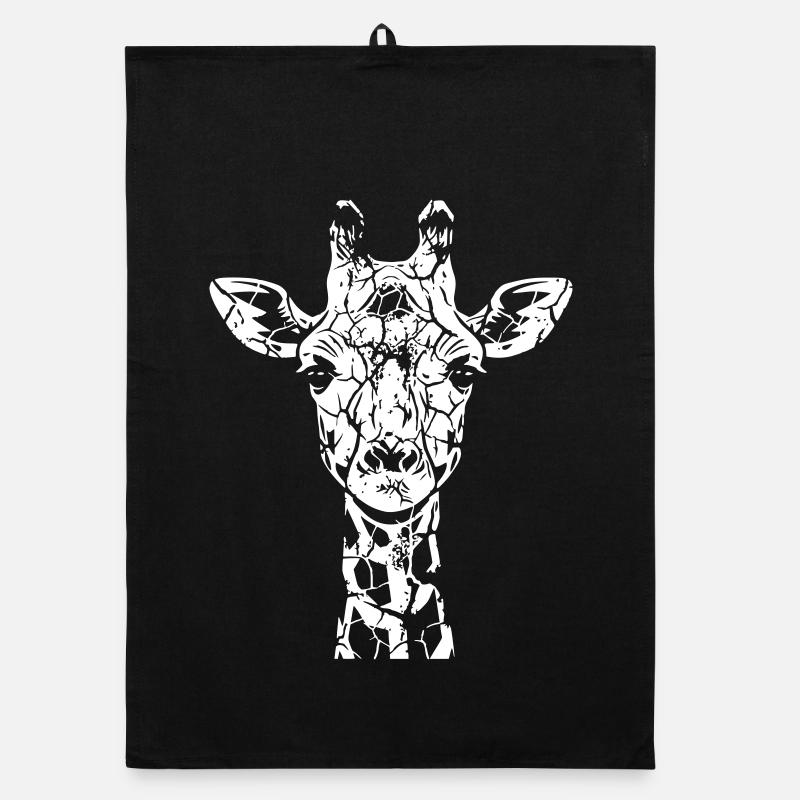Giraffe Head Grunge Vintage Vector Torchon bio