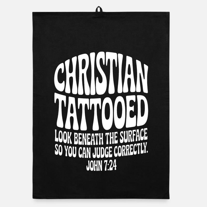 Christian Tattooed Look Beneath Organic dish towel