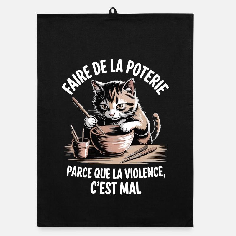 Pottery, because violence is bad Organic dish towel