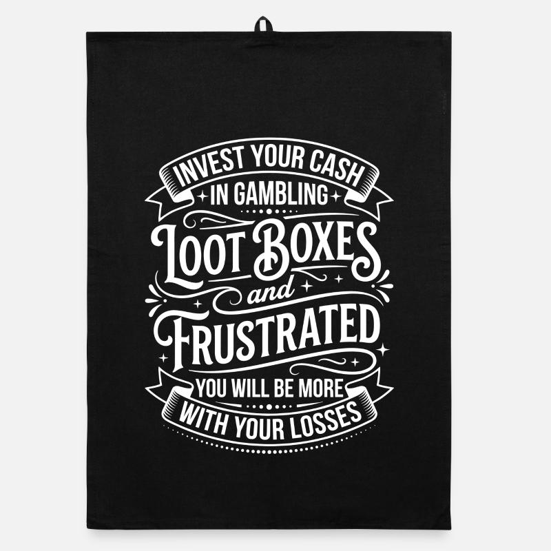 Loot Boxes and Frustration Gambling Satire Organic dish towel