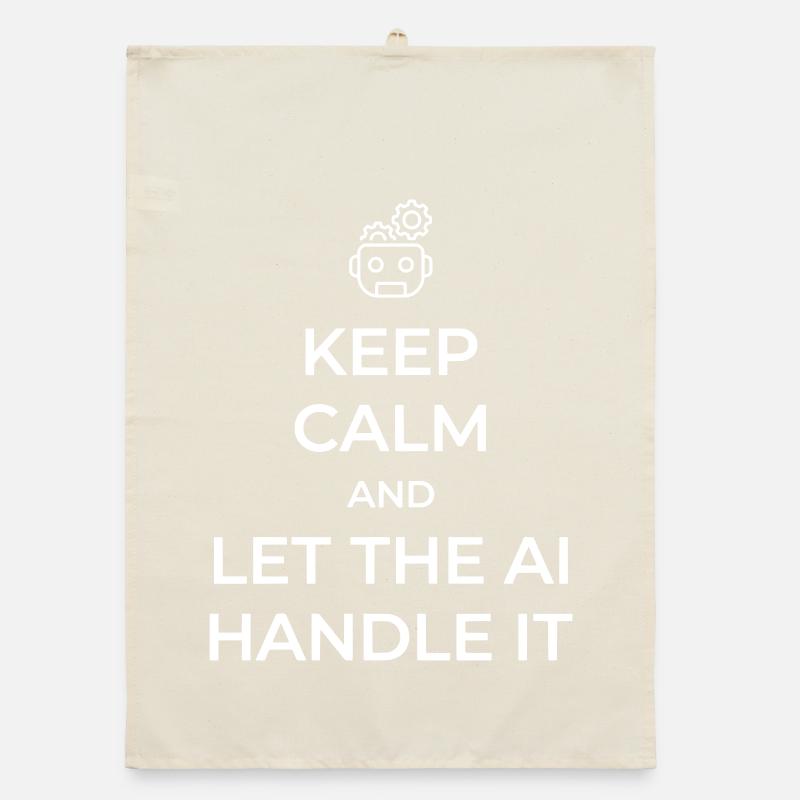 Let AI Handle It - Sarcastic Tech Joke - White -  Organic dish towel