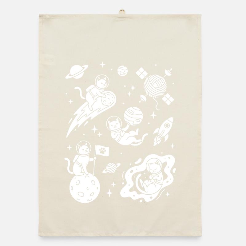 Astro Cats in space Organic dish towel
