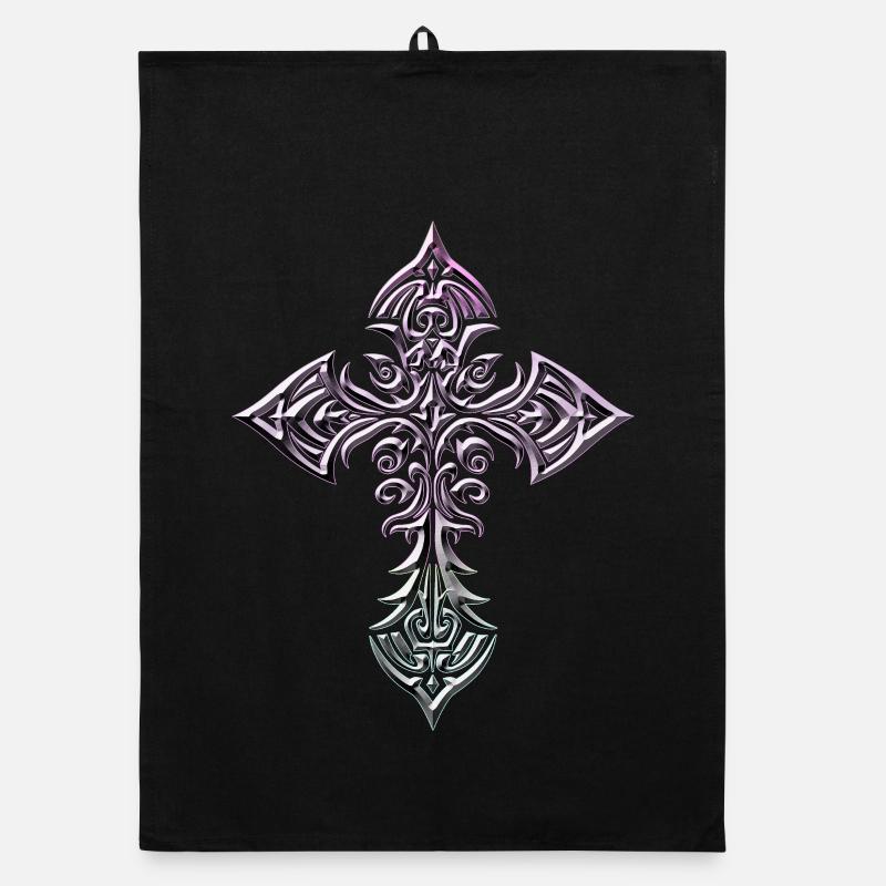Cruciform Tribal Gradient Cross Organic dish towel