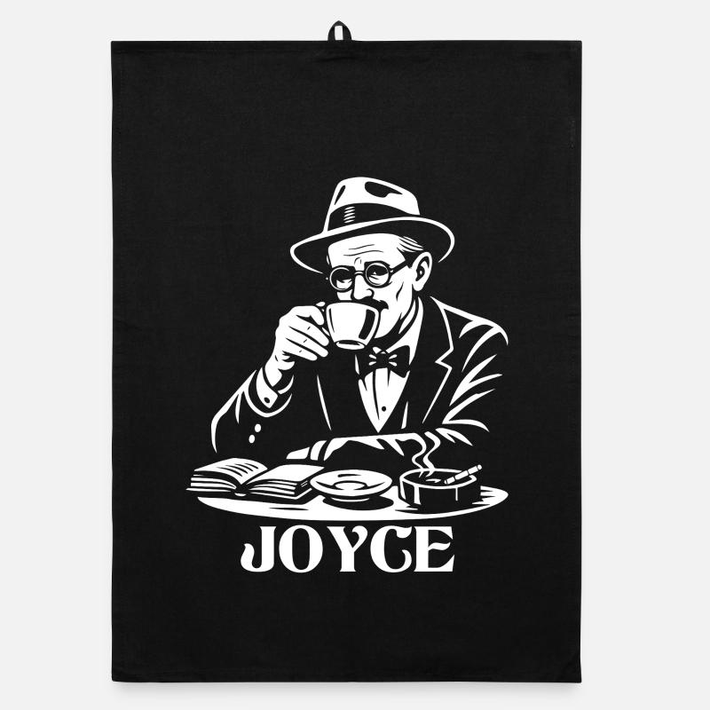 James Joyce Café Retro Reader Organic dish towel