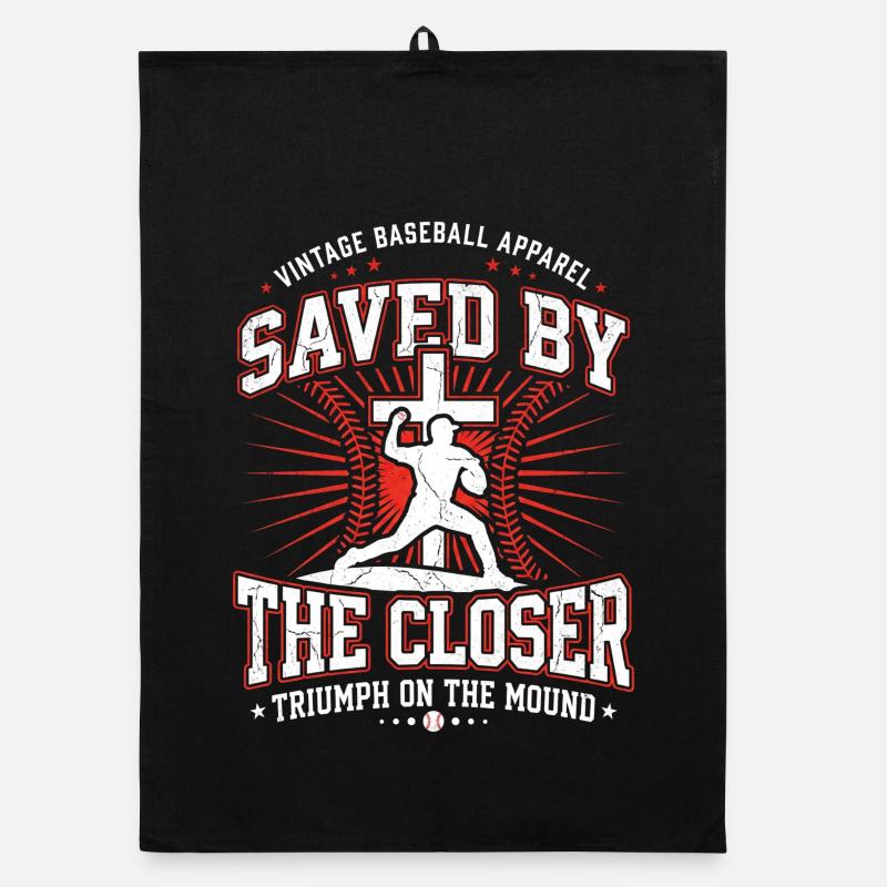 Saved By The Closer Christlicher Baseball Jesus Organic Geschirrtuch