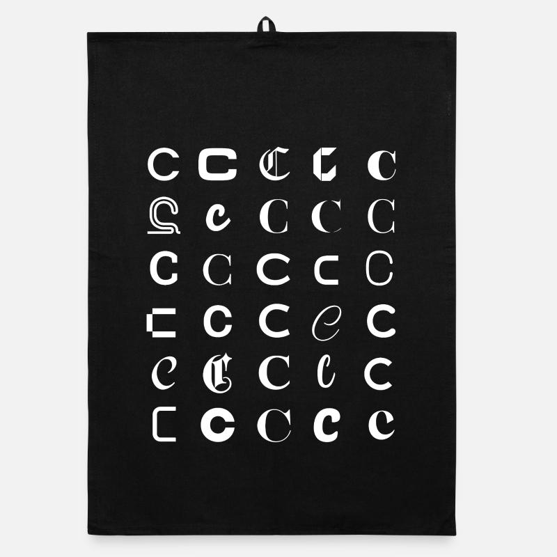 Typographie Ensemble de monogrammes de Glyphes C Torchon bio