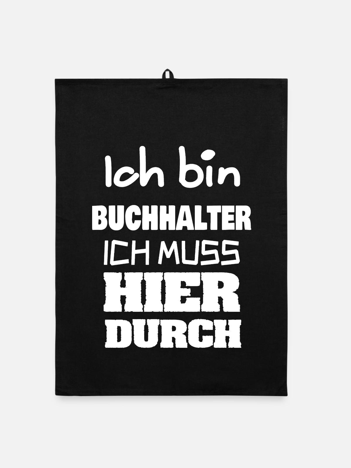 Job Buchhalter - Organic Geschirrtuch - Schwarz - Vorne