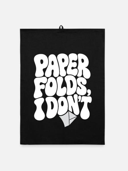 Origami – Paper Folds, I Don't - Organic Geschirrtuch - Schwarz - Vorne