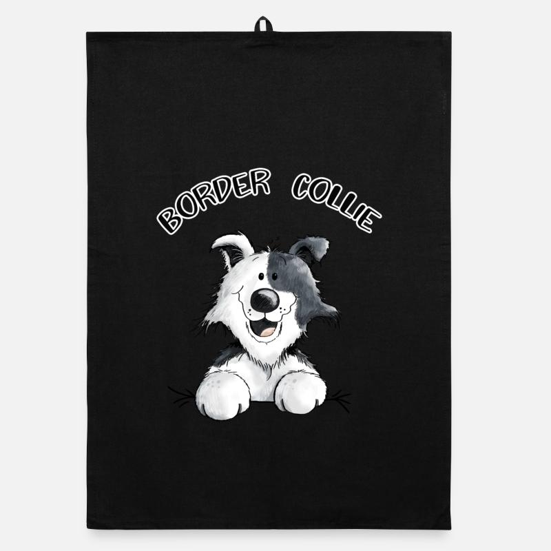 Abenteuerlustiger Border Collie Organic Geschirrtuch