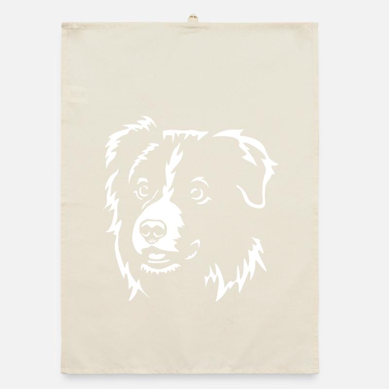 Border Collie Kopf "Black Edition" Organic Geschirrtuch