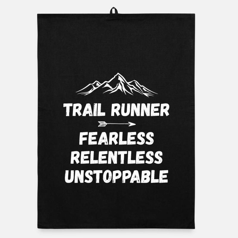 Coureur de trail - Intrépide. Implacable. Imparable. Torchon bio