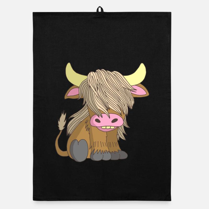 Long-haired cow Organic dish towel