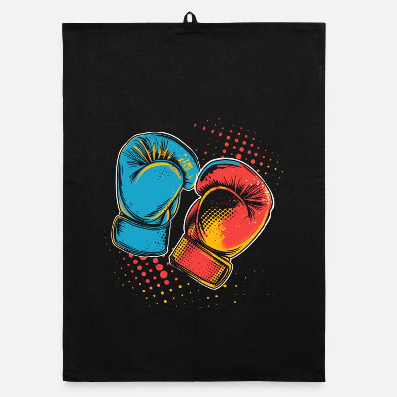 Boxing Gloves Graphic Organic dish towel