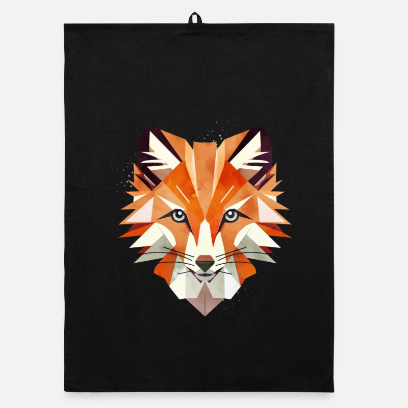 Fascinating fox in warm colours Organic dish towel
