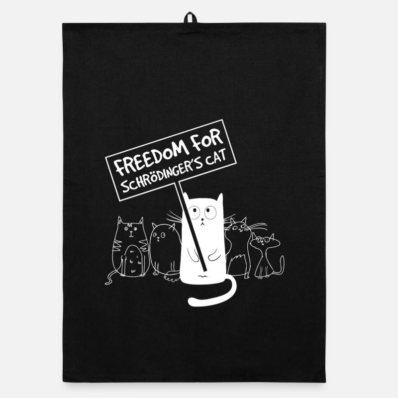 Liberté pour le chat de Schrödinger Funny Nerd Meme Torchon bio