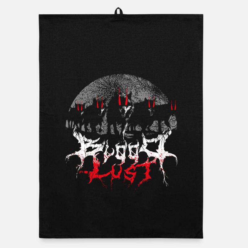 Meute de loups Soif de sang - Torchon bio - noir