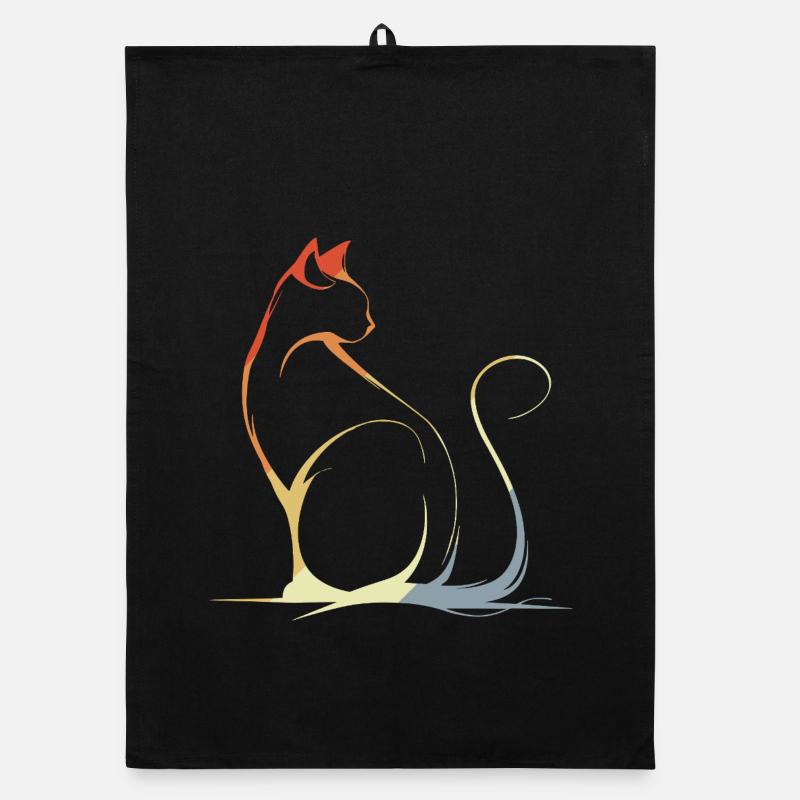 Dessin de chat Vintage Torchon bio