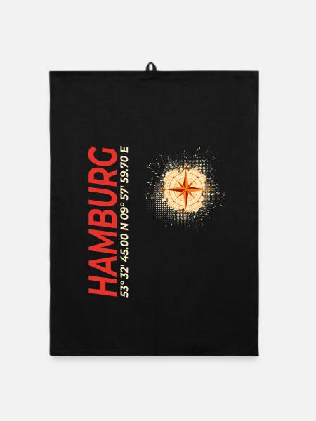Hamburg - Organic Geschirrtuch - Schwarz - Vorne