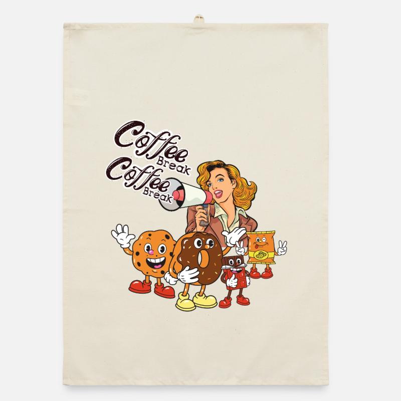 Pause-café – Style rétro et biscuits mignons Torchon bio