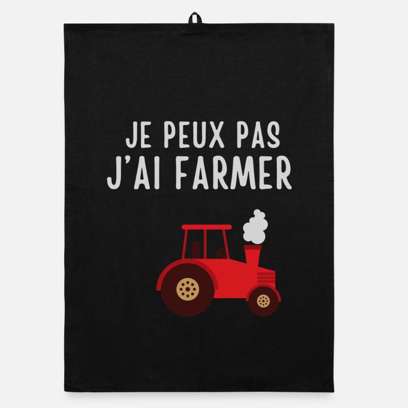 Humorous farmer in tractor Organic dish towel